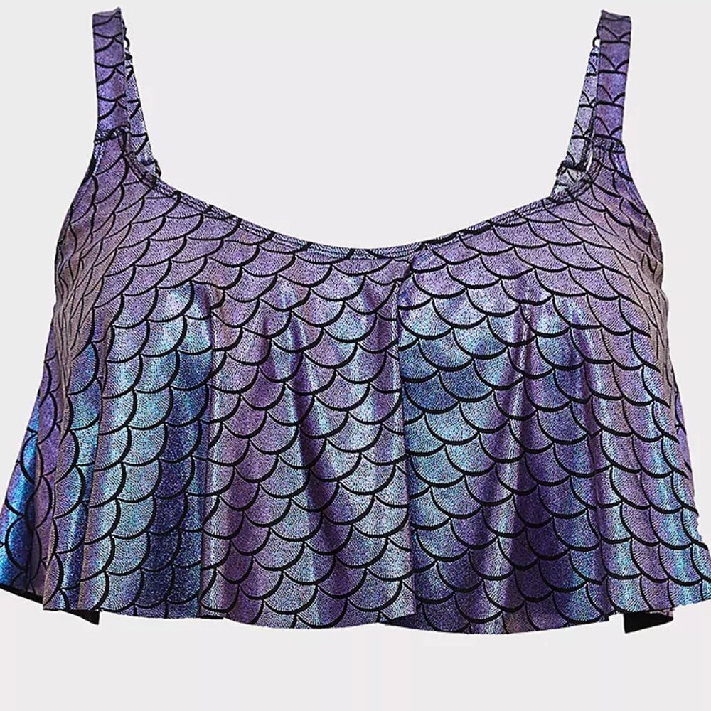 🆕🧜♀️ 2X Purple Iridescent Mermaid Wireless Bikini Top 2X 🧜♀️
